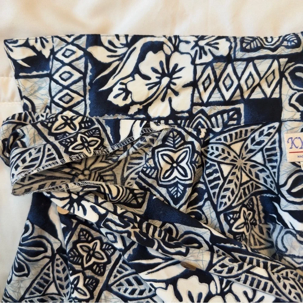Ky's Made In Hawaii Aloha Hawaiian Short Sleeve Button Up Shirt Blue Floral 2XL - Picture 13 of 16